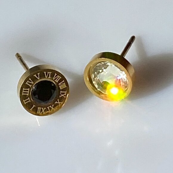 Gold Plated Stainless Steel Roman Set of 6 Earrings - Picture 6 of 11